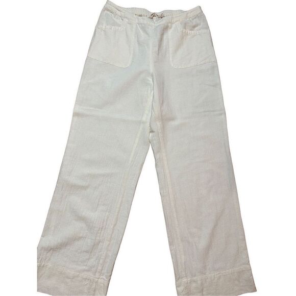 Soft Surroundings Women’s Straight Leg Gauze Pull On Pants Cream sz Small - Picture 4 of 12